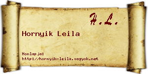 Hornyik Leila névjegykártya